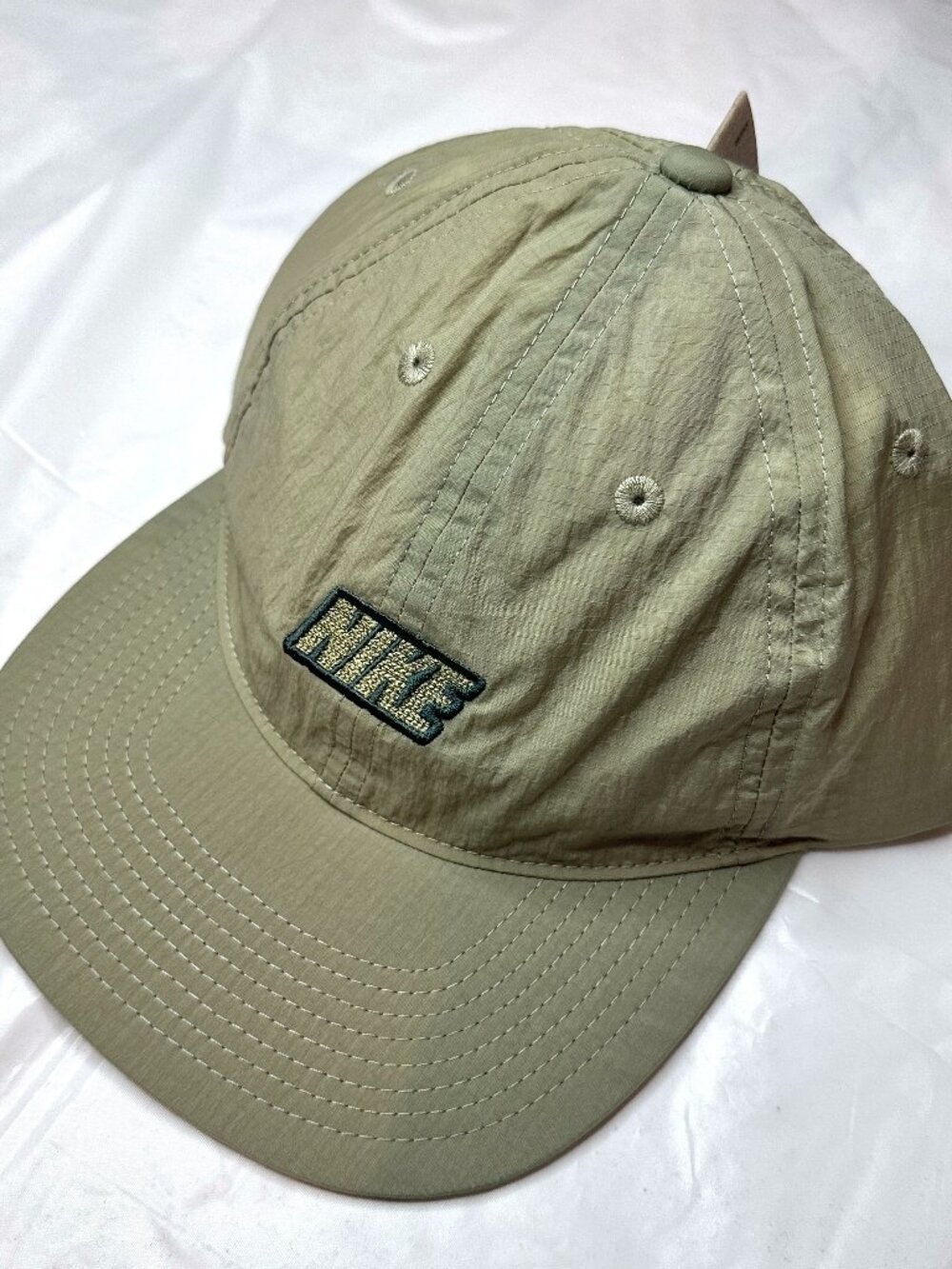 NIKE Originals Poly Olive Green Sport Cap Adjustable Hat Swoosh Athletic
